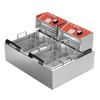Electric Deep Fryer 17.2L Stainless Steel Dual Tank with Basket