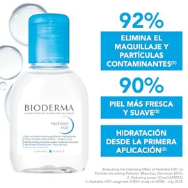 BIODERMA, Hydrabio H2O, Agua Micelar Dermatológica, Limpieza e Hidratación Profunda, Skincare Piel Deshidratada, 100ML