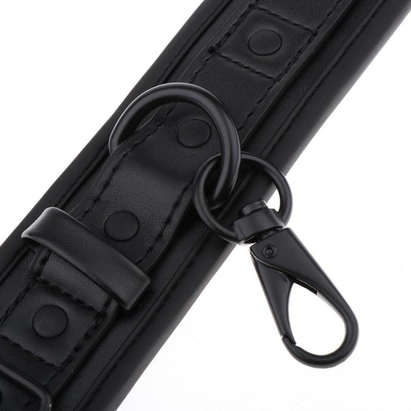 zalati Black Adjustable PU Leather Ankle Cuff Cover for Decorative
