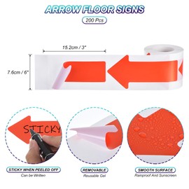 PATIKIL Arrow River Sign 3 x 6 Inch Arrow Floor Sticker Tape 200 Pieces Arrow Glue Floor Marker Sticker Direction Arrow Sticker Large for Christmas Classroom Warehouse Red