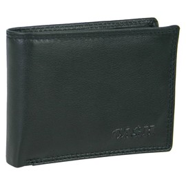 CA$H - Men's Slim Wallet - Genuine Leather Wallet - Black
