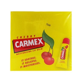 Carmex Bálsamo labial con sabor a cereza SPF 15 Tubo .35 onzas 12/caja