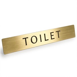 Black Box Buzz Brass Toilet Door Plate "Toilet" 4.7 x 0.8 inches (12 x 2 cm), Made in Japan