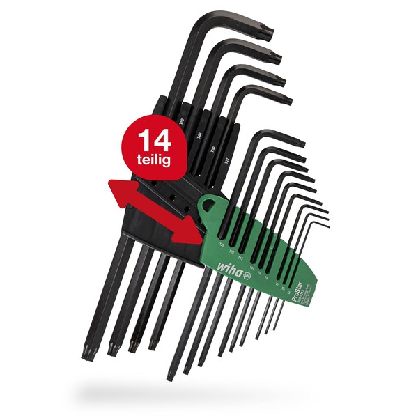 Wiha Stiftschlüssel Set mit ProStar Halter (24312) 14tlg. I Torx