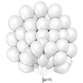 10 Inch Metallic Balloons Shiny Balloons Birthday Party Latex Balloons for Wedding Baby Shower Decorations Off White Color Pack of 50