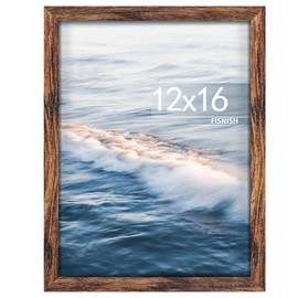 Fisnish 12x16 Picture Frame Brown, Classic Poster Frame for Horizontal or Vertical Wall Mounting, 1 Pack