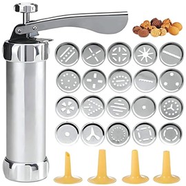 Kit para hacer galletas para hacer galletas y decorar con 20 discos de galletas de acero inoxidable y 4 boquillas,Para hacer galletas, decoración de tartas para cualquier día festivo