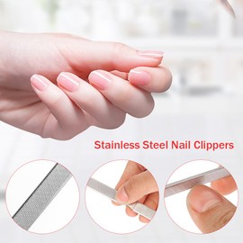 5PCS Limas de uñas de acero inoxidable Tampones Manicura Archivo de uñas Tira de pulido profesional