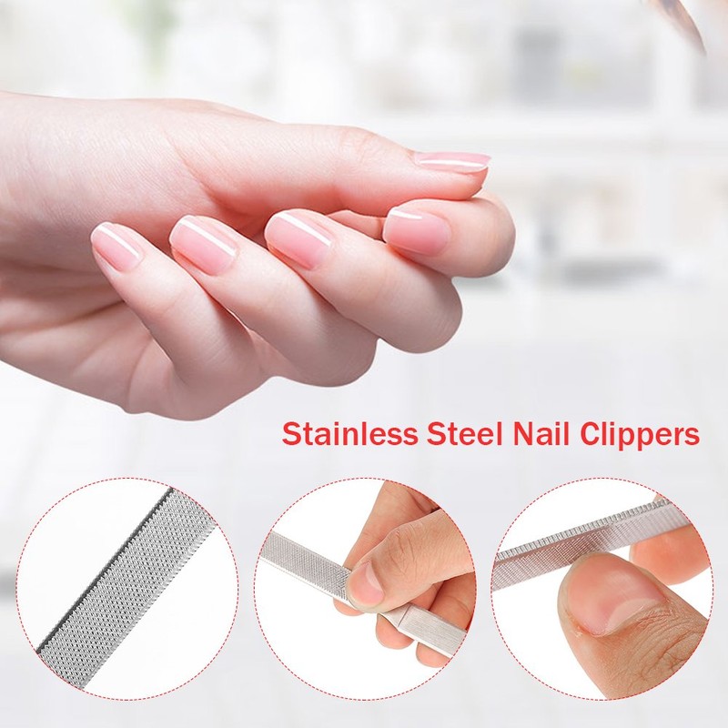 5PCS Limas de uñas de acero inoxidable Tampones Manicura Archivo