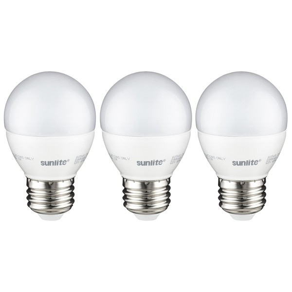 Sunlite LED G16 Globe 7W (60W Equivalent) Light Bulb Medium (E26) Base, Warm White 3 Pack