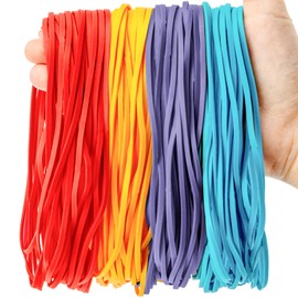 Large Rubber Bands Heavy Duty- Sukh 150PCS 7 Inches Extra Large Rubber Bands for Home Kitchen Office Huge Size Good Elasticity Jumbo 4 Colors, Ideal for Organizing Files, Newspaper, Express Box