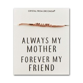 Philip Jones Rose Gold Plated Mum Quote Bracelet Created with Zircondia® Crystals