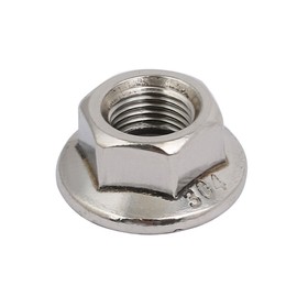 sourcingmap 4pcs M10 x 1.25mm Pitch Metric Fine Thread 304 Stainless Steel Hex Flange Nut