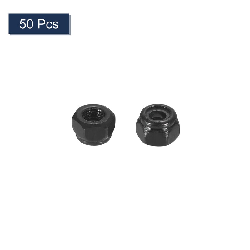 sourcing map 50Pcs M3 x 0.5 Nylon Insert Hex Lock