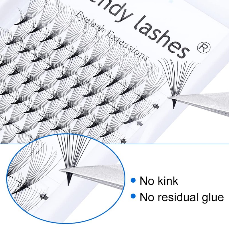 Volume Eyelash Extensions, 12D Ready-to-Use Fan Eyelash Extensions, 0.07 13