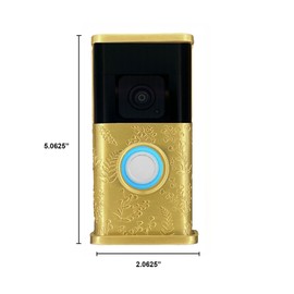 Wildflower Video Doorbell Cover (Compatible with Ring 3, 3 Plus, 4, Battery Plus, and Battery Pro) (Brass)