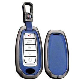 TECART Fit for Infiniti Key Fob Cover with Keychain Car Key Case Protector Fit for Q50 Q60 QX50 QX55 QX60 Key Holder Blue