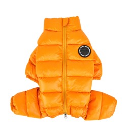 Puppia Winter Ultralight Dog Jumpsuit A Waterproof Warmth for Cold Weather Zipper Closure for Small and Medium Dogs, Mustard, Small