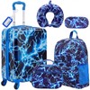 Redbaker 6 Pcs Kids Luggage Set, 17 Inch, Blue Lightning