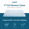 LUCID 4 Inch Gel Memory Foam Mattress Topper-Ventilated Design-Ultra Plush-Queen