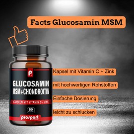Prosport Glucosamin MSM 90 Kapseln mit Vitamin C + Zink