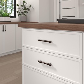 Richelieu Hardware BP5016128BORB Greenwich Collection 5 1/16-inch (128 mm) Center-to-Center Brushed Oil-Rubbed Bronze Modern Cabinet and Drawer Bar Pull Handle for Kitchen, Bathroom, and Furniture