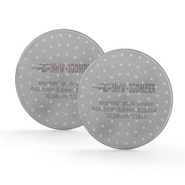 MHW-3BOMBER 2pcs 58.5mm Coffee Filter Screen 0.8mm Thick Filtration Fine Reusable for Porta Filter Basket Duplex - Espresso Pack Screen 304 Stainless Steel FG5590*2