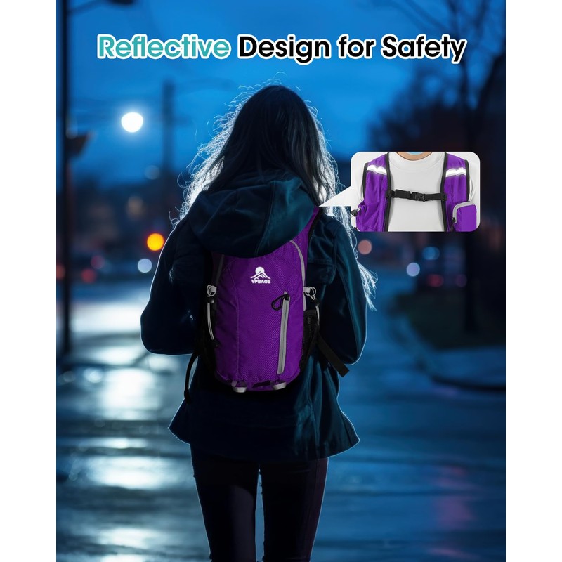 VPBAGE Hiking Daypack, Purple, Small, Daypack Backpacks