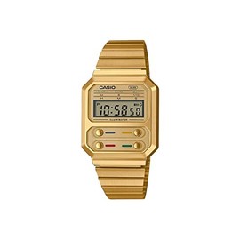 Casio A100WEG-9A Unisex Gold Digital Watch with Gold Band