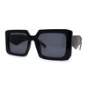 Womens Mod Designer Square Rectangle Fashion Sunglasses Black Tortoise Black