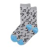Hotsox Kid's Musical Notes Crew Socks 1 Pair, Grey Heather,