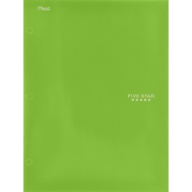 Five Star 2-Pocket Folder, Folders with Pockets, Lime (72895)
