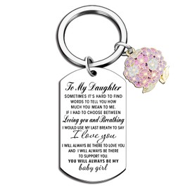 Mothers Day Gifts For Daughter To My Daughter Keychain Inspirational Daughter Gifts From Mom Mothers Day Gifts For Daughters Teen Girls Birthday Gift Ideas Accessories Christmas Birthday Pretty Flower