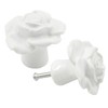 Bonsicoky 2 Pcs White Rose Drawer Pulls, Ceramic Flower Knobs