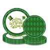 32 Pcs St. Patrick's Day Paper Plates Irish Green Plaid