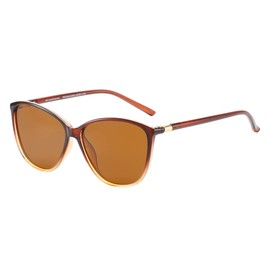 Piranha Gia Cat Eye Women's Polarized Sunglasses in Crystal Brown