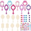 Juexica 8 Sets Wooden Mirror Craft Kit, Girls DIY Princess