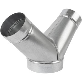 HVAC OV 45° Degree Ø6 x 4 x 4 Inch Y Shape Duct Splitter - Metal 3 Way Connector - Galvanized steel - Duct Adapter - for Dryer Vent, Exhaust Fan, Hose, Home or Industrial HVAC Ventilation