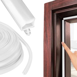 Huucozn 20 m Door Seal White Rubber Seal Door Seal Door Sealing Tape Door Frame Seal Door Floor Seal Door Seal Door Seal for Doors Windows Anti Collision Soundproof Waterproof Dustproof