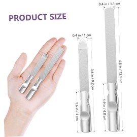 FRCOLOR 2Pcs Double Sided Stainless Steel Nail Files Durable Manicure Tools with Soft Leather Cover for Fingernail and Toenail Care Lightweight and Portable for Travel Home Use