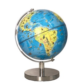 Gleneagles Educational World Globe for Kids 20cm – Animal & Landmark Globe with Continents Countries & Oceans Rotating Earth for Learning Home School & Decor Ideal Gift for Young Explorers