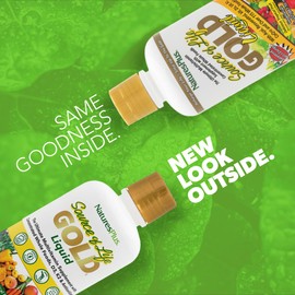 Natures Plus Source of Life Gold Multivitamin Liquid - 30 oz - Supports Energy Production, Healthy Immune System & Well-Being Includes Vitamins D3, B12, K2 & Over 120 Whole Food Nutrients, 30 Servings