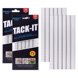 Feosky Adhesive Poster Sticky Tack Putty, Reusable and Removable Adhesive Putty, Mounting Putty for displaying Wall Paintings, Picture, Decoration, Crafts (White,Pack of 2)