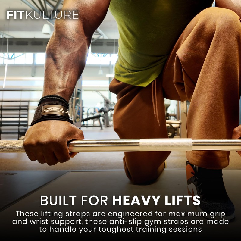 FitKulture Lifting Straps 25" Cotton Pair Wrist Supports (Pink)