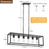 Boncoo 6 Light Black Chandeliers for Dining Room, Adjustable Height