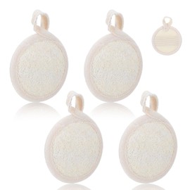 Tyqour 4 Pcs Natural Loofah Sponge Face Exfoliating Loofah Pads Facial Scrub Pads Exfoliating Pads for Face Scrubbers Facial Sponge Loofah Natural for Women Men Bath Shower, Face That Gets You Clean