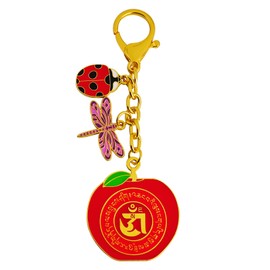 Isui Harmony Apple Key Holder, Ladybug and Dragonfly Key Holder, Amulet, Apple, Amulet, Good Luck, Luck Up, Good Luck Goods, red
