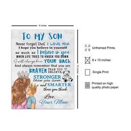 Boys Bedroom Decor - To My Son - Little Boys Room Decor - Wall Art for Boys - Blue Baby Boy Nursery Decor - Kids Room Decor - Mom Mother Son - Toddler Room Decor - Baby shower Gifts - Family Decor