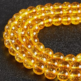 100 abalorio de citrino de 10 mm, abalorio redondas y sueltas para manualidades y fabricación de joyas