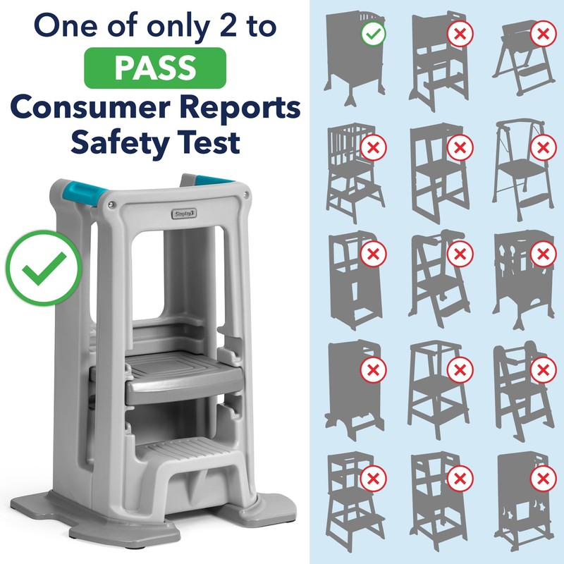 Simplay3 Toddler Tower Montessori Standing Kitchen Step Stool with Sturdy